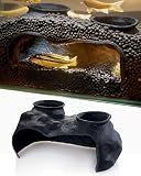 ORBIDYN Dual-Entrance Rock-Texture Cave – Fish Tank Shelter & Aquarium Decor with 2 Tunnels, 6×3.4×2.3in (Black)