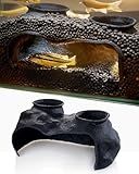 ORBIDYN Dual-Entrance Rock-Texture Cave – Fish Tank Shelter & Aquarium Decor with 2 Tunnels, 6×3.4×2.3in (Black)