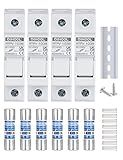 DIHOOL 30 Amp Inline Fuse for Solar Connector, 4pcs Solar fuses Holder, DIN Rail Solar Panel Fuse