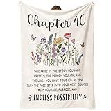 Afterprints 40th Birthday Gifts Women, Chapter 40 Blanket Gift for Her, 40 Year Old Birthday Gifts for Women, Friend, Sister, Mom, 1986 Bday Gift, Turning 40 Throw Blankets 50'' x 60''