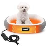 KEKELAN Indoor Heated Cat Bed, Heated Pets Bed for Indoor Cats Kitten Small Dogs Puppy Machine Washable Electric Warming Bed Mat Soft Cozy Pet Heating Pad with Timer & Temp Adjustable