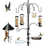 YINGYM 6-Hook Bird Feeding Station Kit with Squirrel Baffle, 94 Inch