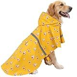 HAPEE Dog Raincoats with Reflective Strip Hoodie,Poncho Jacket for Large Dogs fit Golden Retriever Doodle (E5-Yellow River, 20B (30-55 lbs))