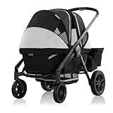 Evenflo Pivot Xplore Dreamz All-Terrain Stroller Wagon with Bassinet Insert (Jetsetter Black)