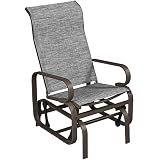 Yaheetech Outdoor Patio Glider, Rocking Lounge Chair with Sling Fabric and Steel Construction for Porch Patio Balcony Set of 1