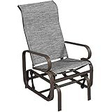Yaheetech Outdoor Patio Glider, Rocking Lounge Chair with Texteline Fabric and Steel Construction for Porch Patio Balcony Set of 1
