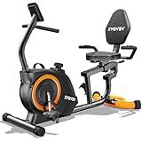 Recumbent Exercise Bike for Home Use, Quiet Recumbent Stationary Bikes for Adults & Seniors, 16-Level Resistance, Adjustable Seat, Supports 400LB, Pulse Sensors & LCD Display