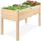 Best Choice Products 48 x 24 x 30 Inches Raised Garden Bed, Elevated Wood Planter Box Stand for Backyard, Patio, Balcony with Bed Liner, 200 Pound Capacity - Natural