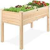 Best Choice Products 48 x 24 x 30 Inches Raised Garden Bed, Elevated Wood Planter Box Stand for Backyard, Patio, Balcony with Bed Liner, 200 Pound Capacity - Natural