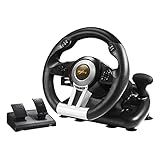 PXN PC Racing Wheel, V3 PRO 180 Degree Universal Usb Car Sim Race Steering Wheel with Pedals for PC, PS3, PS4, Xbox One, Xbox Series X/S, Switch (Black)