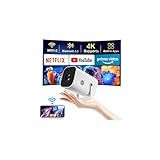 【Built-in APPS & Electric Focusing & 210° Rotation】Mini Projector With Wifi And Bluetooth, 1080P Portable Projector, Movie Projector for Bedroom, Supports Smartphones/TV Stick/iPad/PS5/Laptop/HDMI/USB