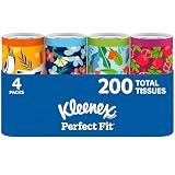 Kleenex Perfect Fit Facial Tissues, 4 Canisters, 50 Tissues per Can
