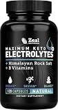Zeal Keto Electrolyte Capsules - 120 Capsules | Keto Electrolytes Tablets for Rehydration | B-Vitamins + Pink Himalayan Salt | Potassium, Zinc, Magnesium, Sodium | Hydration Supplement