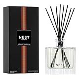 NEST New York Reed Diffuser, Sicilian Tangerine - 5.9 fl oz - Fragrance for Up to 90 Days - Reusable, Refillable Glass Holder - Includes 8 All-Natural Reed Sticks - Flame Free