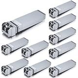 10Gtek 10GBase-SR SFP+ LC Transceiver, 10G 850nm Multimode SFP Module, up to 300 Meters, for Cisco SFP-10G-SR, Meraki MA-SFP-10GB-SR, Ubiquiti UniFi UF-MM-10G, Fortinet, Mikrotik and More, Pack of 10