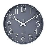 jomparis Wall Clock 12 Inch Non-Ticking Silent Battery Operated Round Wall Clock Modern Elegant Simple Style Clock for Home Office Kitchen Bedroom Living Room