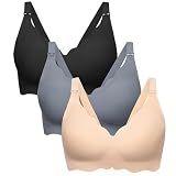 Angelhood Nursing Bras for Breastfeeding 3 Pack Seamless Maternity Bra
