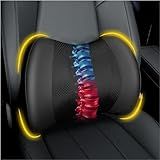 Lumbar Support Pillow for Car, Memory Foam Lumbar Pillow for Lower Back Pain Relief - Back Cushion for Driving, Chair Support for Car-Office Chair, Wheelchair - Black