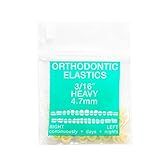 JMU Orthodontic Elastics 3/16 Heavy, 100 Pack Orthodontic Rubber Bands, Intraoral Elastic Bands Latex Dental Rubber Bands Made in USA