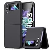 Ikziwreo Compatible with Samsung Galaxy Z Flip 3 Case,Liquid Silicone Soft Gel Rubber Bumper, Shockproof Flexible Protective Case for Samsung Galaxy Z Flip 3 5G(2021), Black