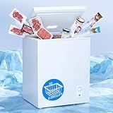 MEPTY 2.05 Cu.Ft Chest Freezer,Top Open Door Deep Freezer with 2 Removable Baskets,7 Adjustable Thermostat,Built-in LED Light,Quiet Energy Saving Freezers for Home,Kitchen,Garage Use