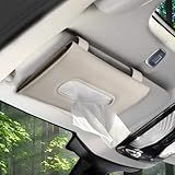 Car Tissues Holder for Cars, Visor Tissue Holder, Tissue Box, Cars Disposable Masks Holder, Mask Dispenser for Car (Beige)