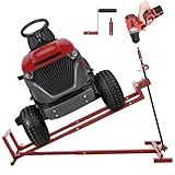 Lawn Mower Lift Jack, Telescopic Maintenance Jack for Riding Lawn Mowers, Zero Turn Mowers and Garden Tractors, Foldable Easy Lift with Crank Handle and Power Tool Handle, 880 Lbs Weight Capacity