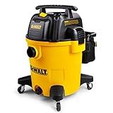 DEWALT 12 Gallon Poly Wet/Dry Vac, 5.5 HP Shop Vacuum Wet Vacuum Cleaner for Workshop, Jobsite, Commericial Area, Large Pick-Up Capacity, Yellow,DXV12P