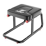 KBQ Yoga Headstand Bench, Yoga Inversion Chair, Headstand Trainer – U-Shaped Stool with 400LB Capacity, Double Armrest, Non-Slip Fitness Aid, Thick Breathable Mat, Home & Gym Stability Stool (Black)