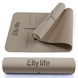 Yoga Mat - Non Slip Natural Rubber Yoga Mat, Alignment Lines, Ultimate Grip