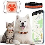 GPS Tracker for Dogs & Cats - No Monthly Fee/Subscription, Free Pet Collar Included | Waterproof, Anti-Lost, Real-Time Pet Tracking Collar | 365-Day Long Battery Life | Compatible with iOS & Android