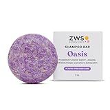 ZWS Essentials Oasis Shampoo Bar, Vegan Solid Hair Cleanser with Plumeria, Jasmine, Sandalwood, Coconut, and Mandarin, for Grey and Frizzy Hair, Zero Waste, Travel-Friendly