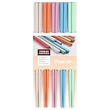 HuaLan Colorful Fiberglass Chopsticks, Dishwasher Safe Chopstick, Reusable Non-slip Chop Sticks, 9 1/2 Inches, 5 Pairs