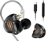 Rythflo in Ear Monitors Headphones, HiFi Wired Earbuds with 1BA+1DD, Type-C with Microphone Earphone, IEM Headset with Detachable Recessed 2Pin Cable for Gaming, Musicians, Singer