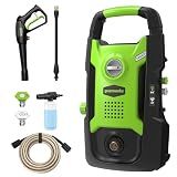 Greenworks 1600 PSI (1.2 GPM) Electric Pressure Washer (25°, 40°, Soap Applicator) Ideal For Cleaning Cars, Trucks, Boats, Outdoor Patio Furniture, Decks, and Windows