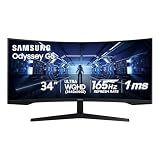 Samsung 34' Odyssey G5 Ultra-Wide Gaming Monitor with 1000R Curved Screen