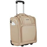 French Connection 16" Underseat Carry-On Luggage USB-C Ports, Toasted Almond, Small