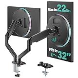 WALI Dual Monitor Stand for 17-32 inch Computer Screens, Dual Monitor Arms for 2 Monitors Holds up to 22 lbs, Height Adjustable Gas Spring Dual Monitors Mount, VESA 75x75/100x100mm (GSMP002N), Black