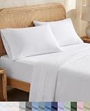 California Design Den 100% Organic Cotton King Size Sheets Set, White