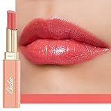 Oulac Coral Peach Red Lipstick for Women - Moisturizing Lip Stick Red, Glossy Tinted Lip Balm, Sheer Shine Juicy Finish, Lightweight and Hydrating Formula for Dry Lip Care, Vegan 2.2g/0.07oz (04)