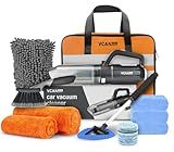 VCANENERGY Car Cleaning kit, Car Interior Detailing kit with 10000pa Car Vacuum Cleaner, Wheel Brush, Windshield Cleaner Tool, Microfiber Towel, Wash Mitt, Interior and Exterior Car Wash kit with Bag
