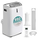 SereneLife Portable Air Conditioner, 14000 BTU (ASHRAE) Compact Home A/C Cooling Unit with Built-in Dehumidifier and Fan Modes, Energy Efficient 400 Sq. Ft. Coverage, Includes Window Mount Kit (White)