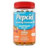 Pepcid Soothing Antacid Gummies, Heartburn Relief + Stress Relief for Occasional Heartburn, Upset Stomach, and Acid Indigestion, with Lemon Balm Extract, Tricalcium Phosphate, Peach-Raspberry, 32 ct