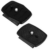 Fukaisu 2pcs Tripod Quick Release Plate, Black Camera Mounting Adapter with Screw Plastic & Metal Replacement Quick Release Mount Plate Compatible with VCT-D580RM/ VCT-D680RM/ VCT-R640