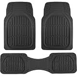 Motor Trend FlexTough LITE Rubber Car Mats Full Set - All Weather Floor Mats for Cars & SUVs - Automotive Waterproof Black Car Floor Mats for Cars Interior Accessories Universal Trim-to-Fit