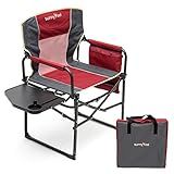 SUNNYFEEL Camping Directors Chair, Heavy Duty,Oversized Portable Folding Chair with Side Table, Pocket for Beach, Fishing,Trip,Picnic,Lawn,Concert Outdoor Foldable Camp Chairs