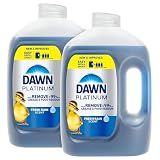Dawn Platinum Refill Jug Dish Soap, Fresh Rain Scent Liquid Dishwashing Detergent Powerful Dawn Dish Soap for Tough Grease Removal Dishwashing Liquid Value Pack, 51.5 oz (Pack of 2)