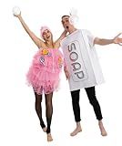 Spooktacular Creations Loofah and Soap Costume, Halloween Couples Costume for Adult for Halloween Cosplay Party