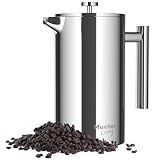 MuellerLiving French Press Coffee Maker 34oz, Stainless Steel French Press Coffee, 4 Filter Heat Resistant Double Insulated, Rust-Free, Food Grade, Dishwasher Safe Coffee Pot