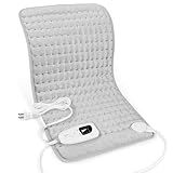 Deepsoon Heating Pad,Electric Heating Pads for Back,Neck,Moist Heating Pad for Abdomen Shoulder Knee Legs,Dry/Moist Heat&Auto Shut Off,Mother's Day Birthday for Men and Women,Light Gray,24x12 Inch